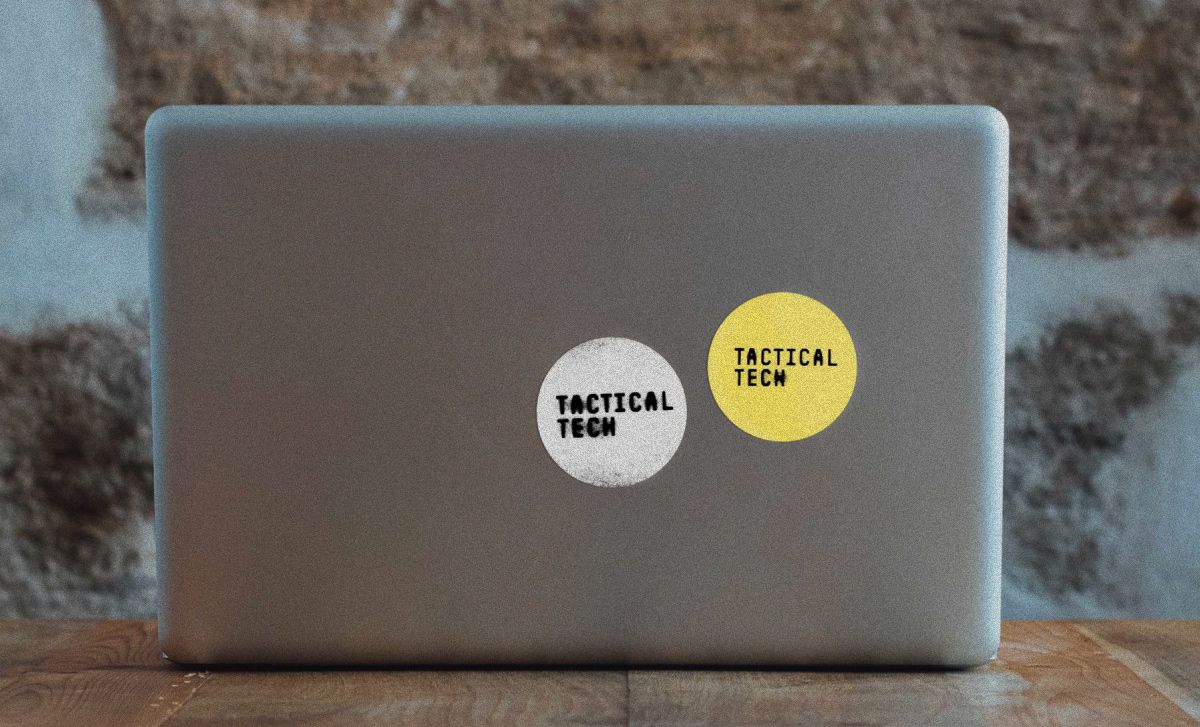 Lapton with a Tactical Tech sticker on