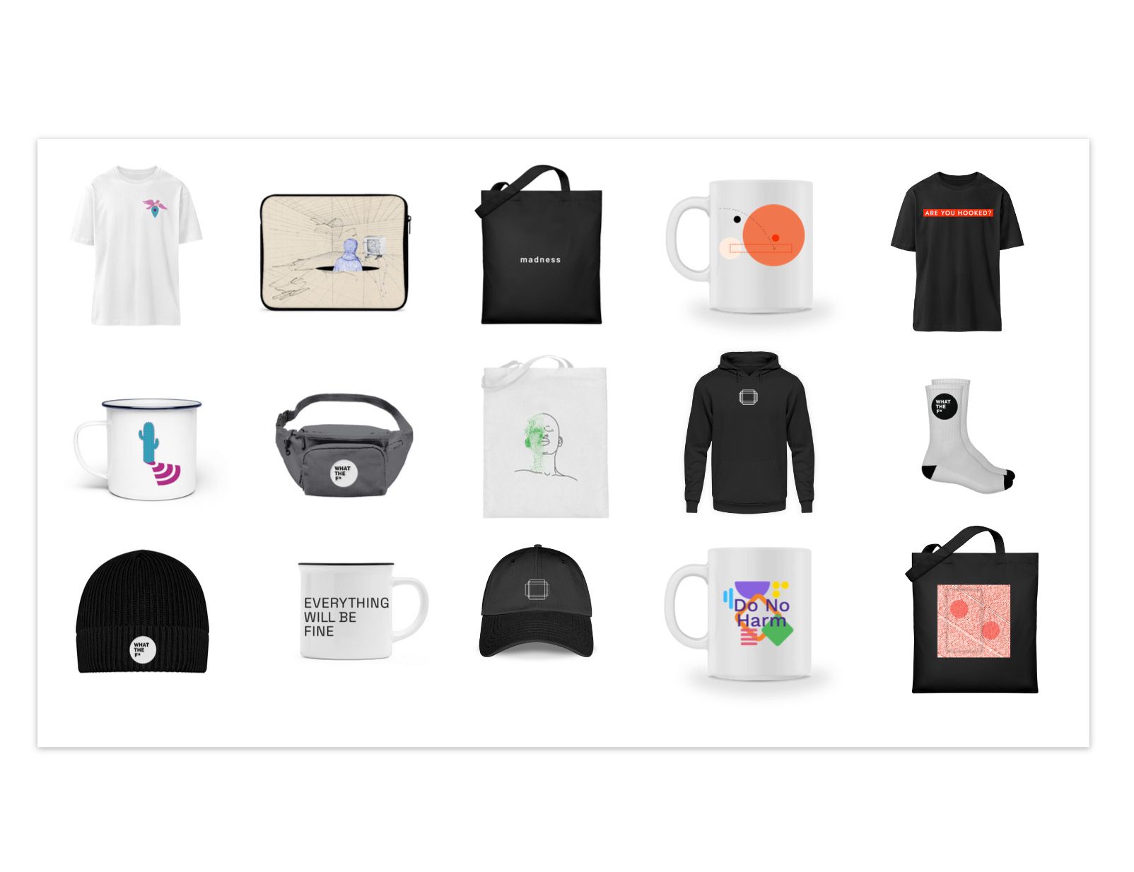 Banner displaying some merchandise