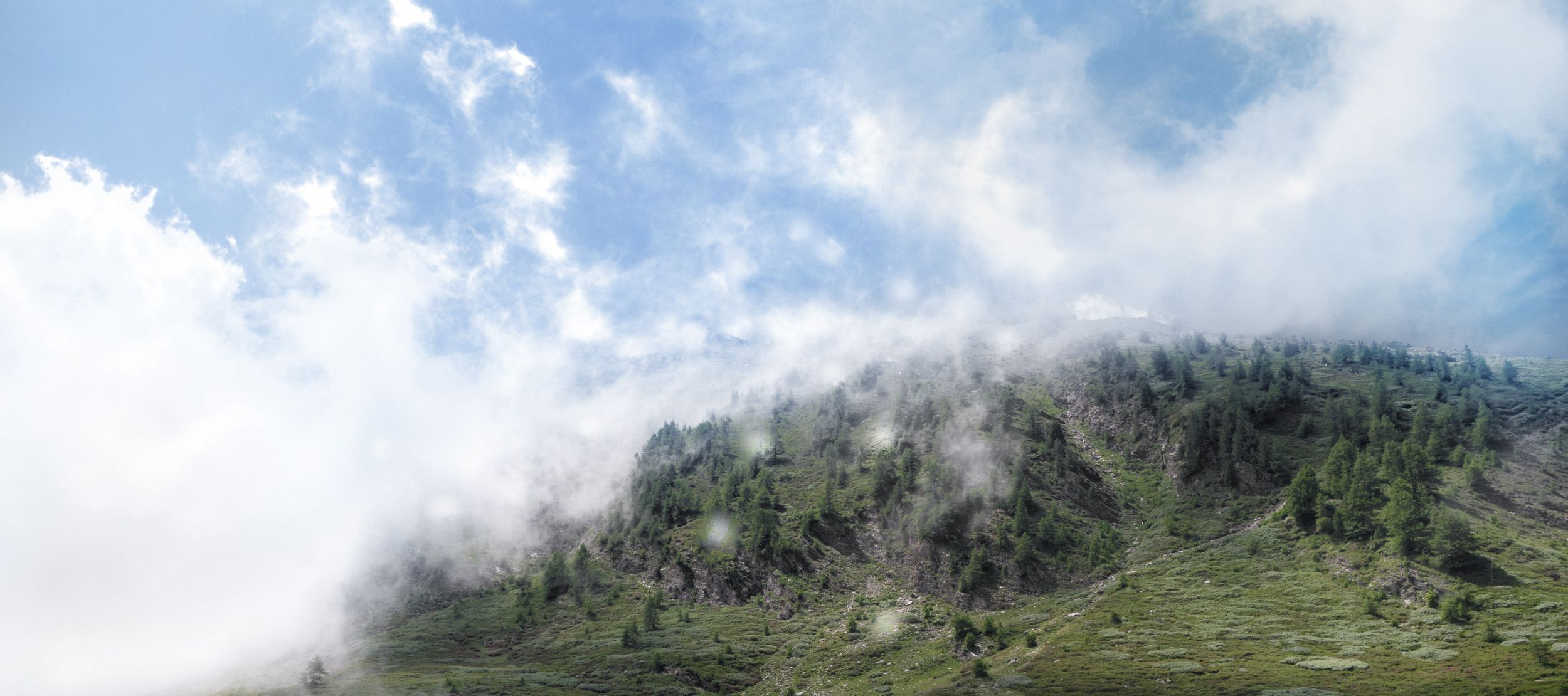 Cloudy mountain hills