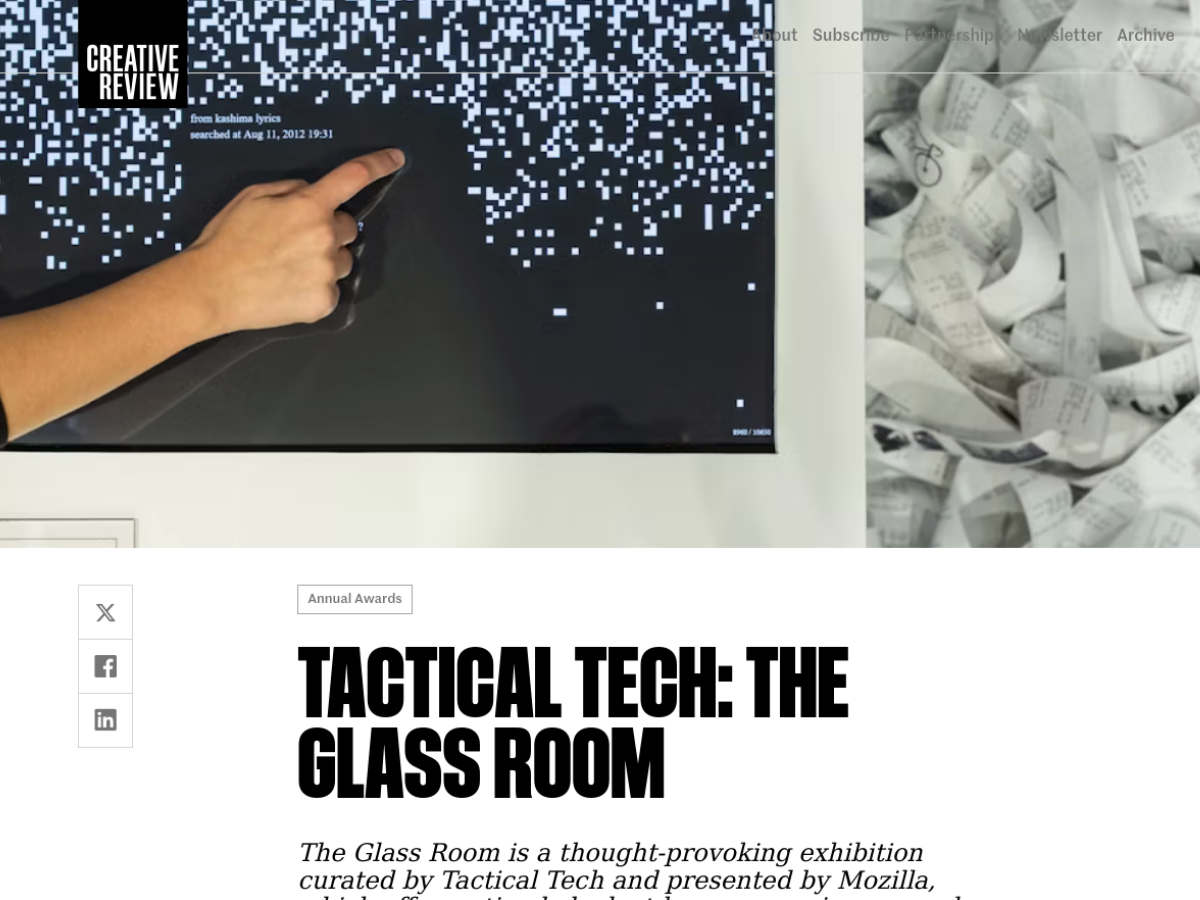 Screenshot Creative Review website